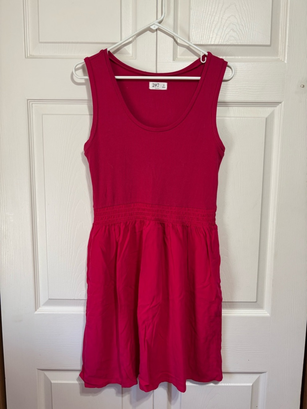 Denim 24/7 Bright Pink Sleeveless Knit Mini Dress